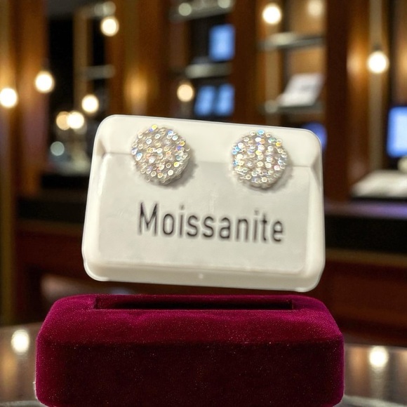 Moissanite Stud Earrings - Picture 1 of 2